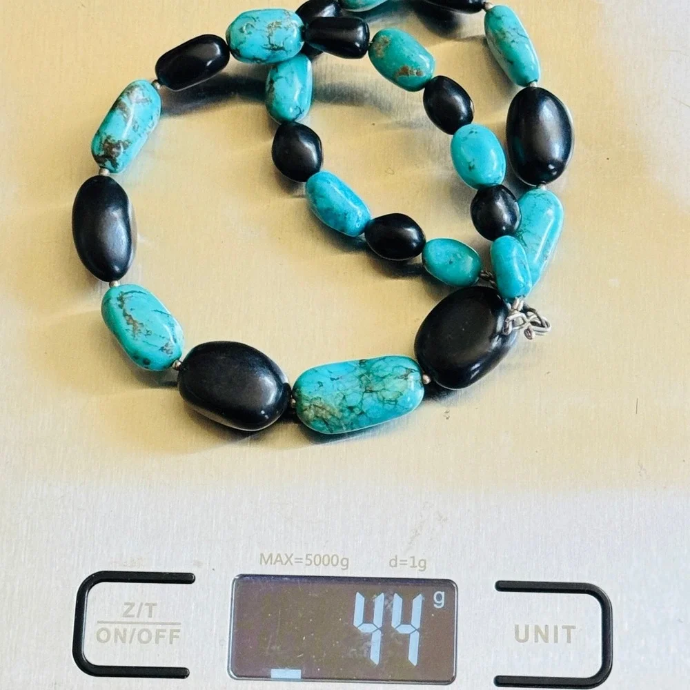 Necklace VTG Natural‎ Turquoise Collar Beads Graduated Genuine Boho Genuine 16